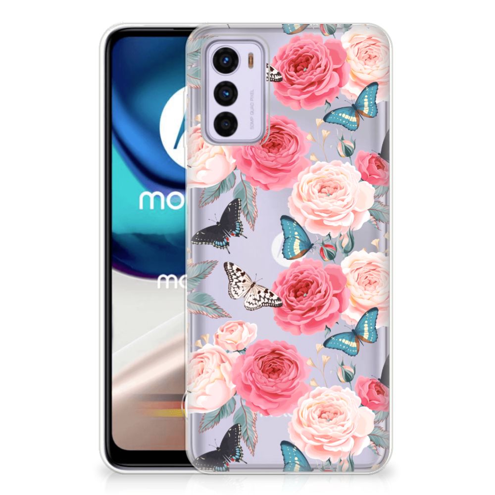 Motorola Moto G42 TPU Case Butterfly Roses