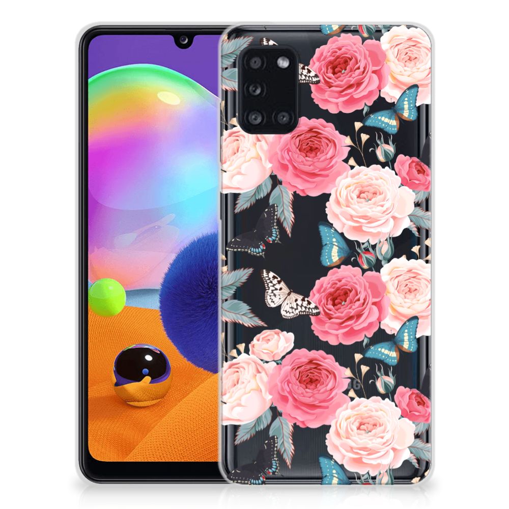 Samsung Galaxy A31 TPU Case Butterfly Roses