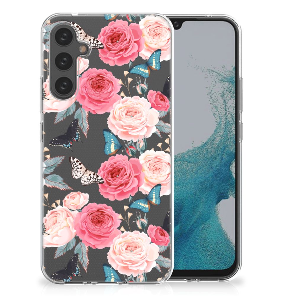 Samsung Galaxy A34 TPU Case Butterfly Roses