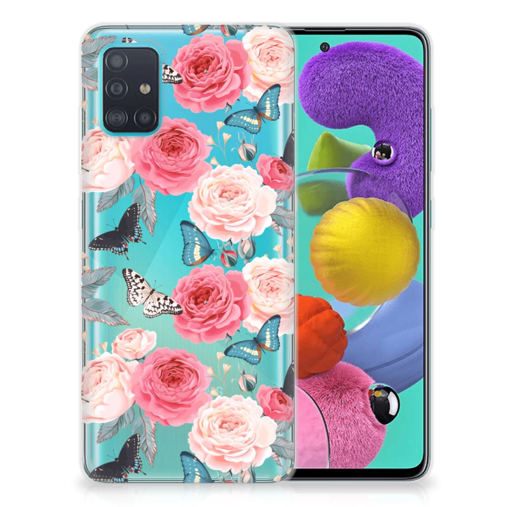 Samsung Galaxy A51 TPU Case Butterfly Roses