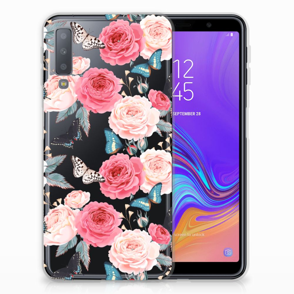 Samsung Galaxy A7 (2018) TPU Case Butterfly Roses