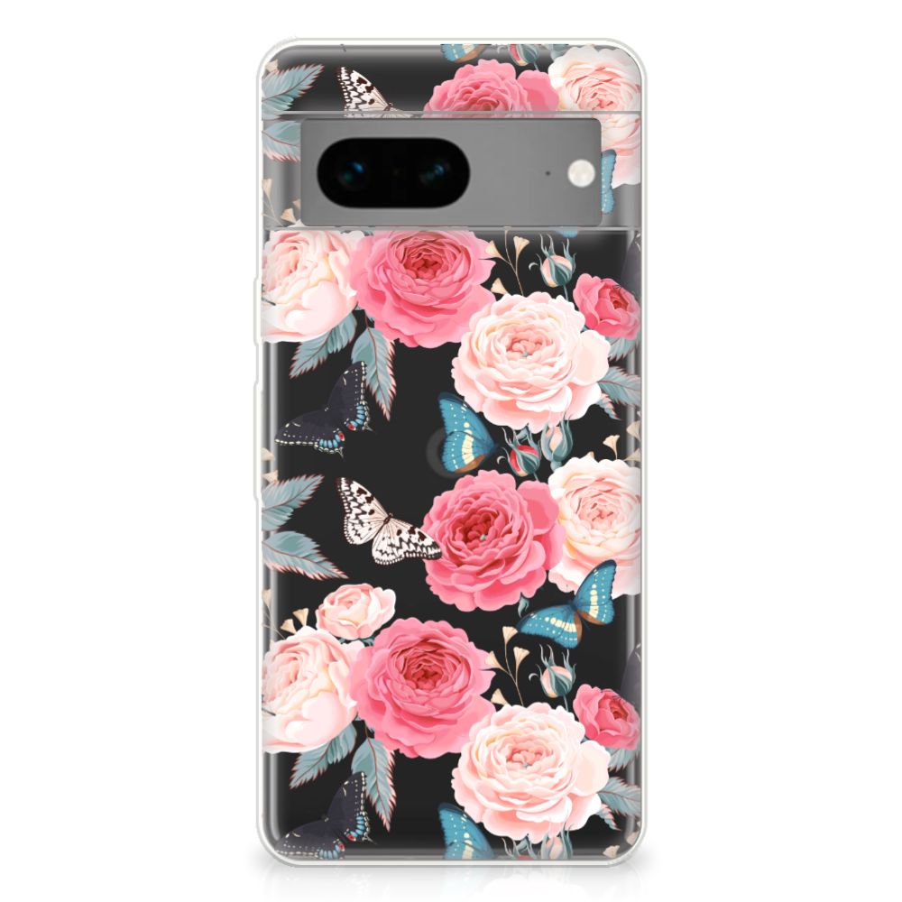 Google Pixel 7 TPU Case Butterfly Roses