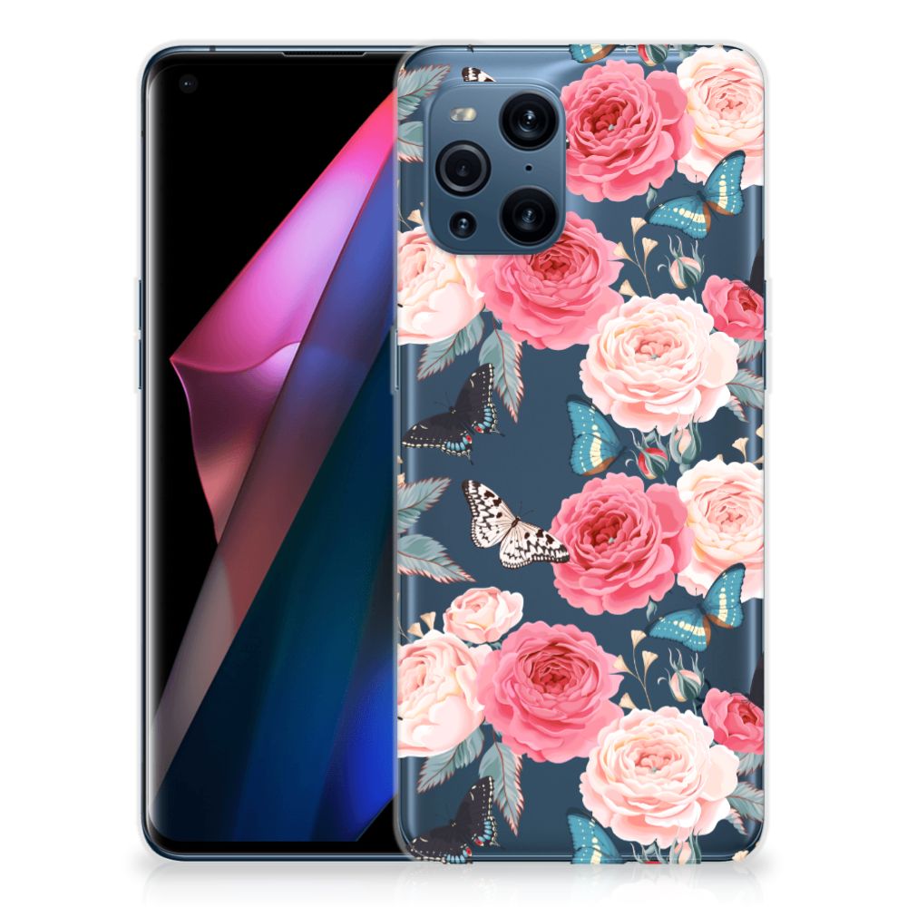 OPPO Find X3 | X3 Pro TPU Case Butterfly Roses