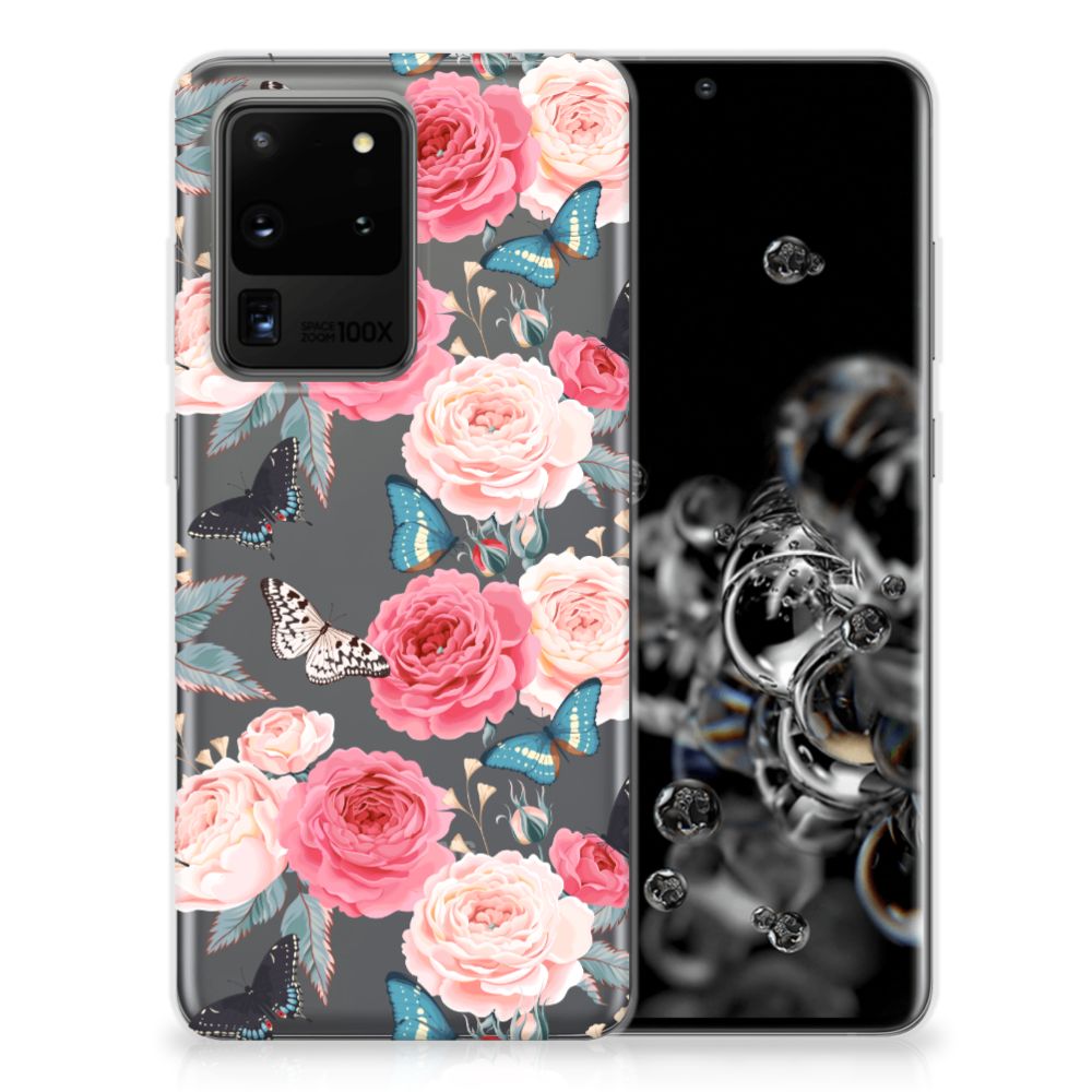 Samsung Galaxy S20 Ultra TPU Case Butterfly Roses