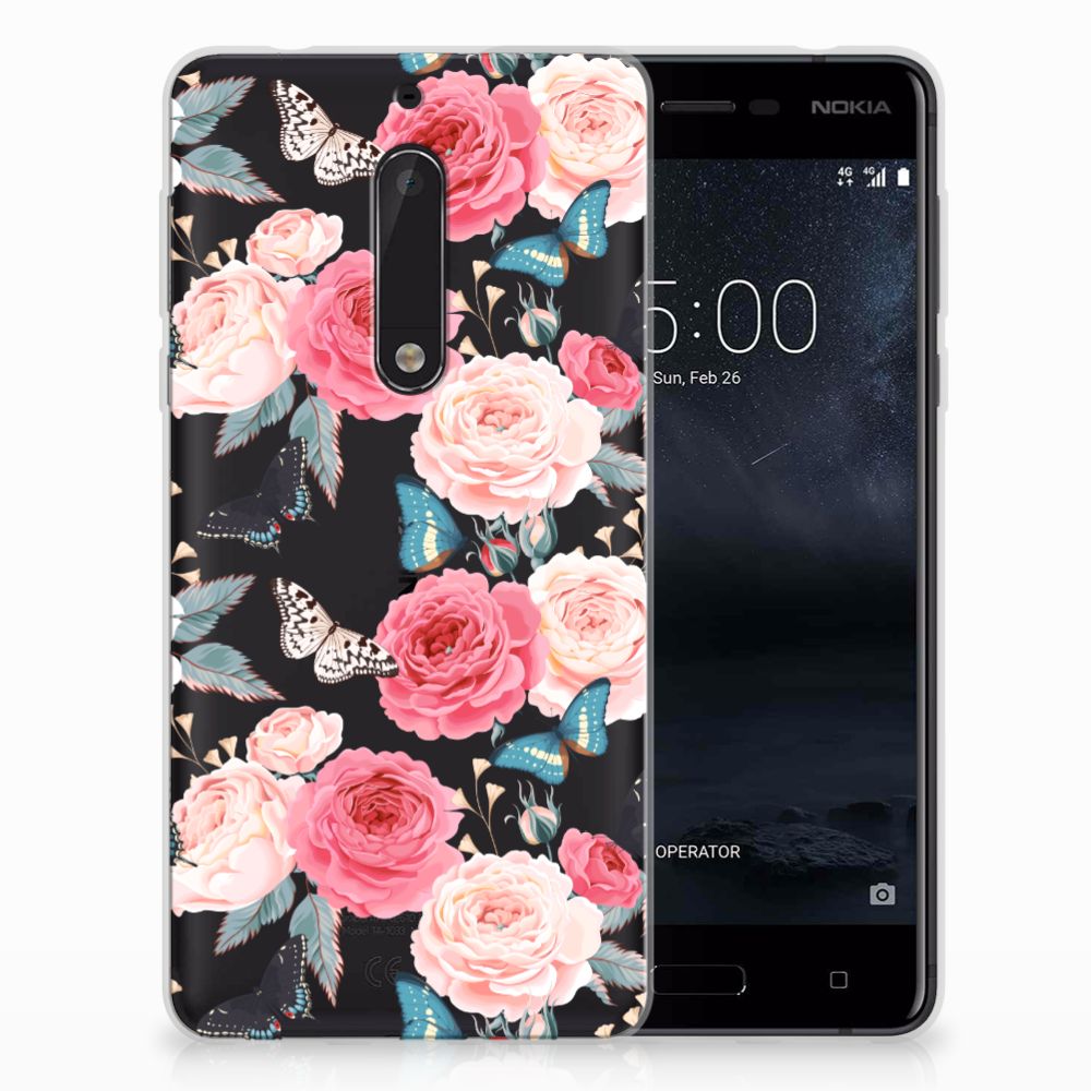 Nokia 5 TPU Case Butterfly Roses
