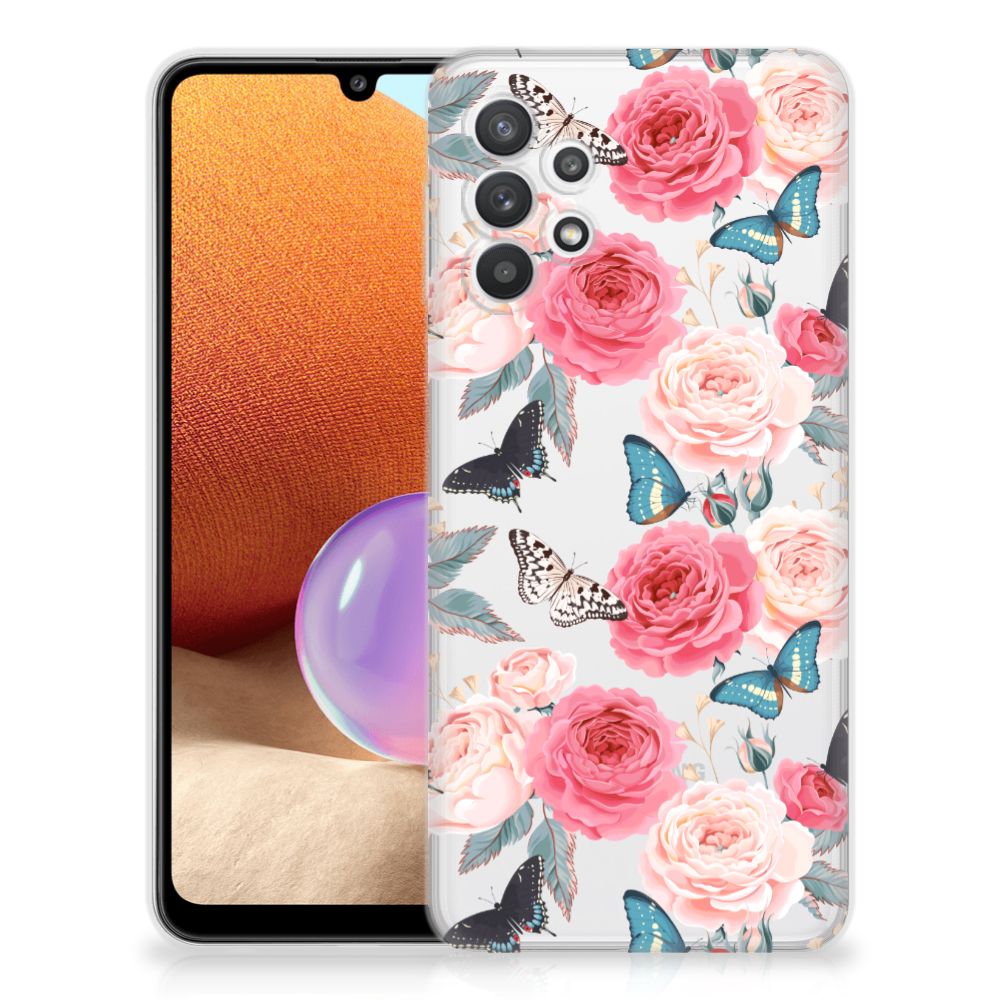 Samsung Galaxy A32 4G | A32 5G Enterprise Editie TPU Case Butterfly Roses