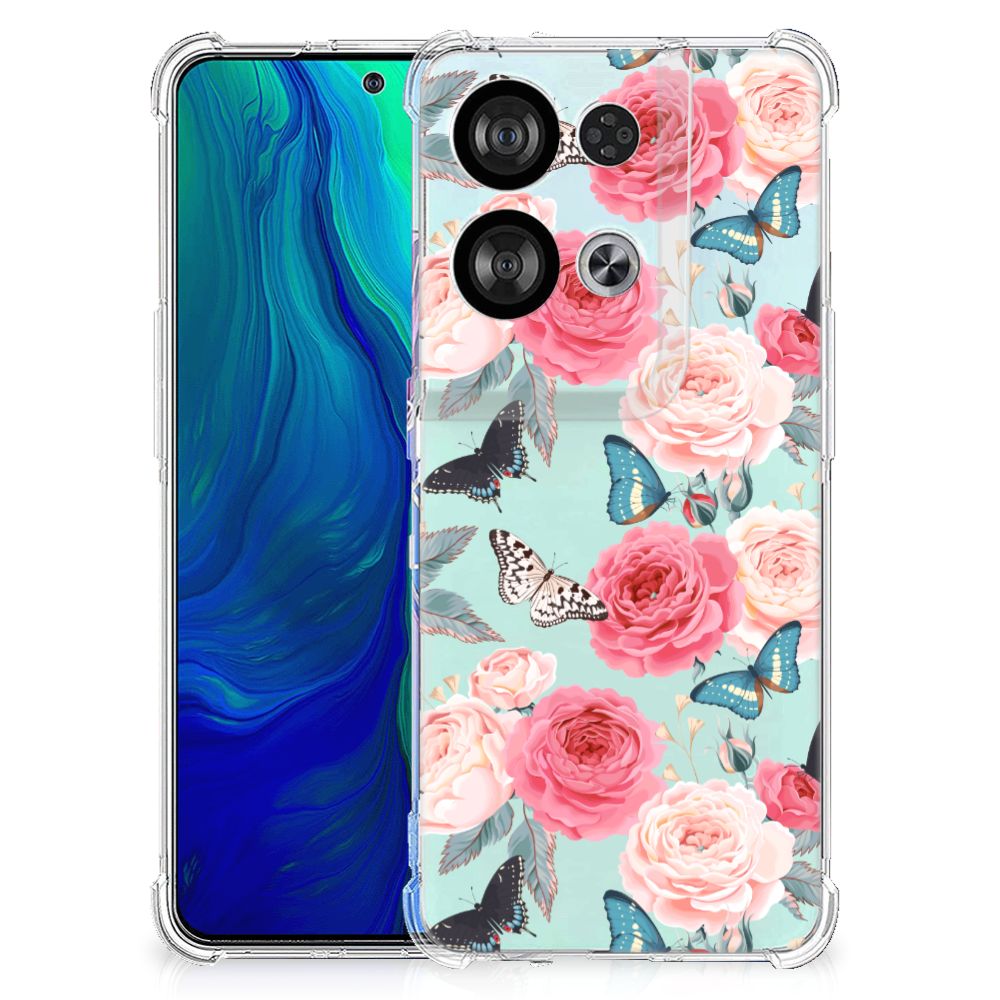 OPPO Reno8 Case Butterfly Roses