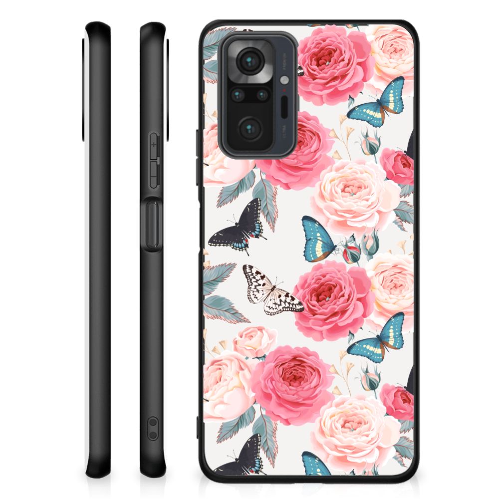Xiaomi Redmi Note 10 Pro Bloemen Hoesje Butterfly Roses