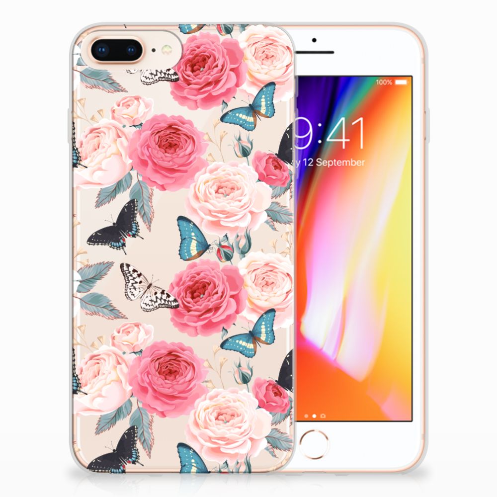 Apple iPhone 7 Plus | 8 Plus TPU Case Butterfly Roses