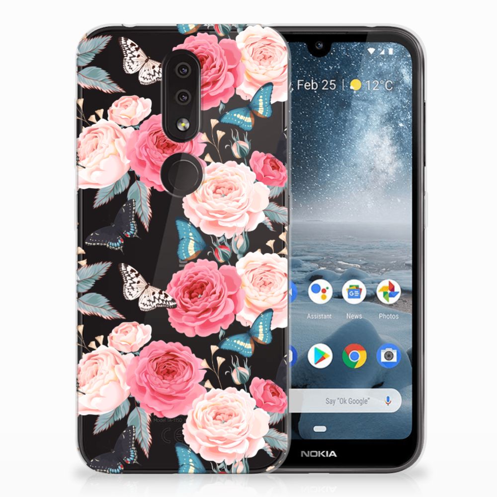 Nokia 4.2 TPU Case Butterfly Roses
