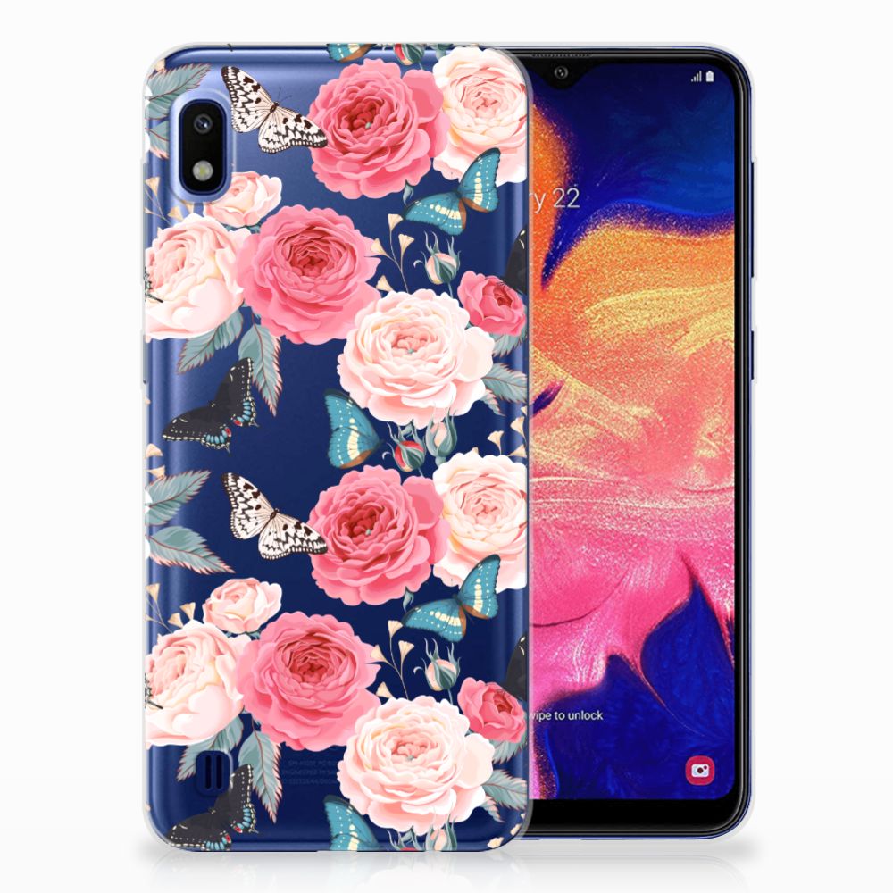 Samsung Galaxy A10 TPU Case Butterfly Roses