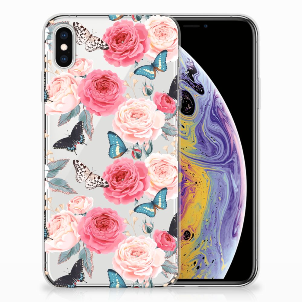 Apple iPhone Xs Max TPU Case Butterfly Roses