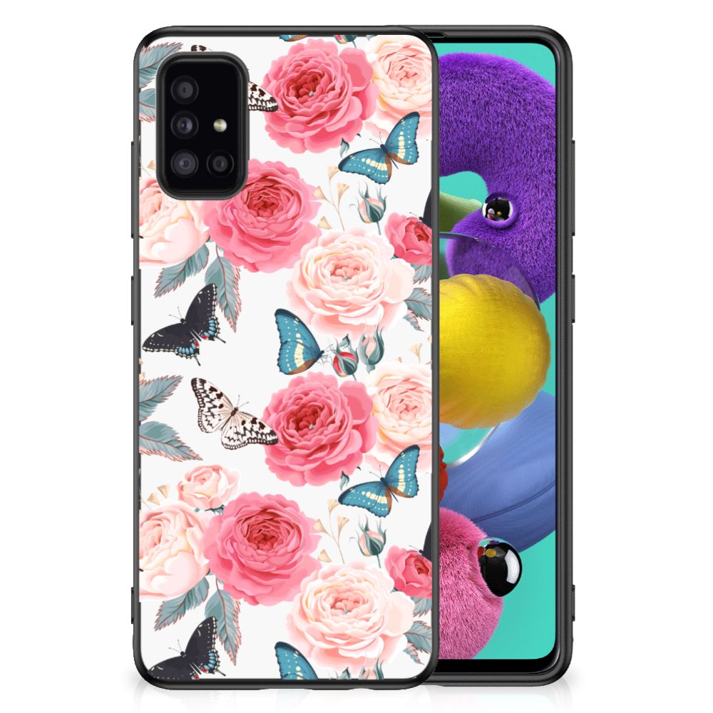 Samsung Galaxy A51 Skin Case Butterfly Roses