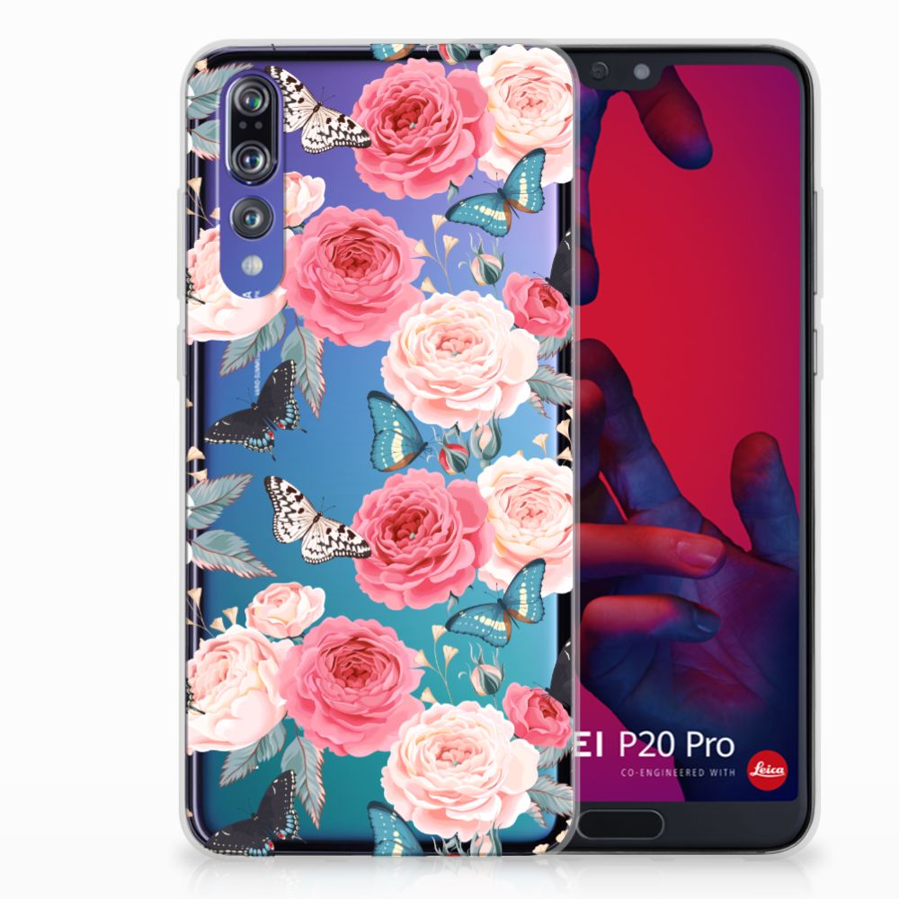 Huawei P20 Pro TPU Case Butterfly Roses