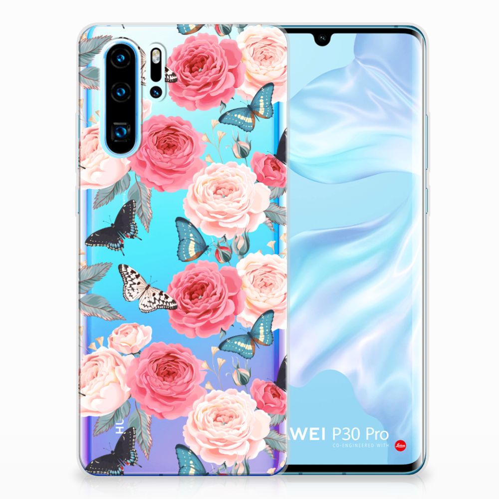 Huawei P30 Pro TPU Case Butterfly Roses