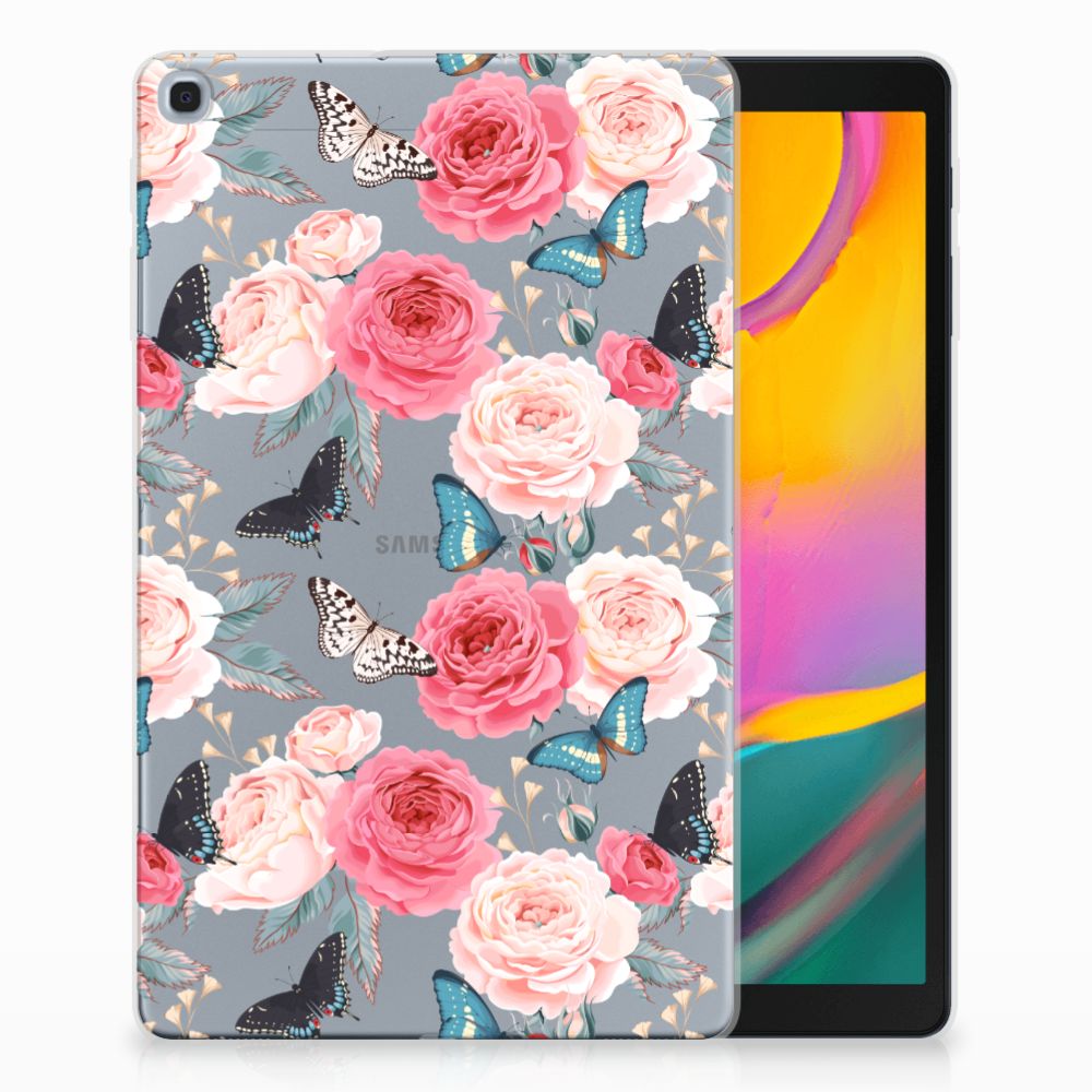 Samsung Galaxy Tab A 10.1 (2019) Siliconen Hoesje Butterfly Roses