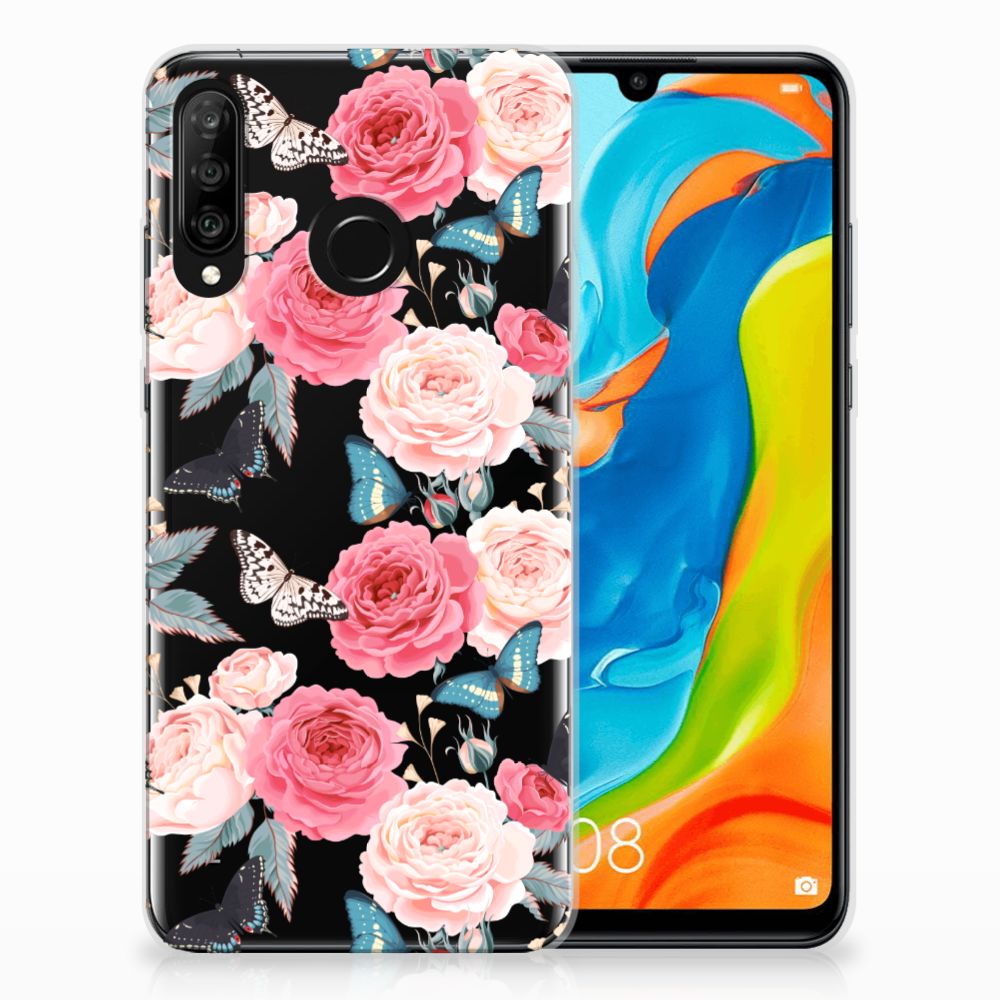 Huawei P30 Lite TPU Case Butterfly Roses