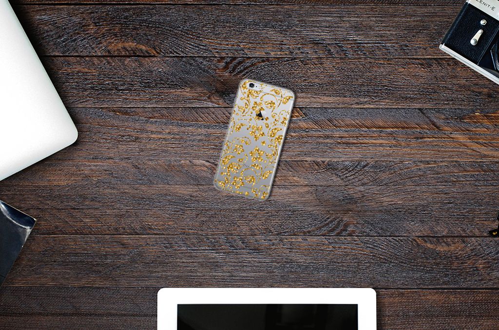 Apple iPhone 6 | 6s TPU Case Gouden Bloemen