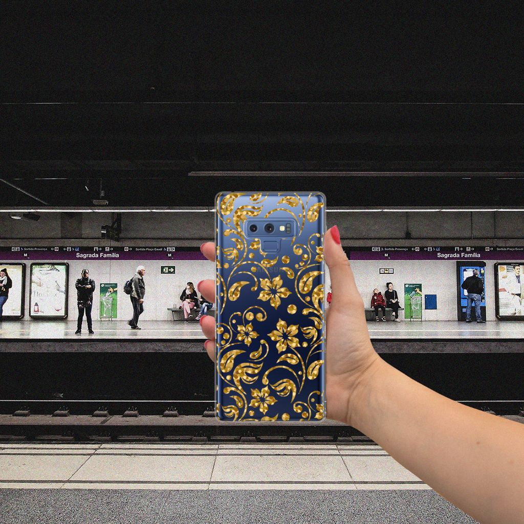 Samsung Galaxy Note 9 TPU Case Gouden Bloemen