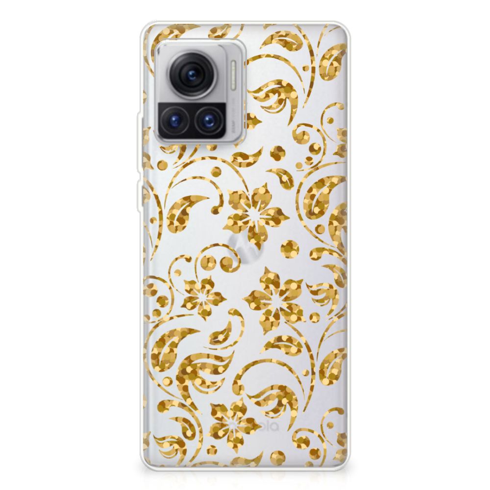 Motorola Moto X30 Pro TPU Case Gouden Bloemen