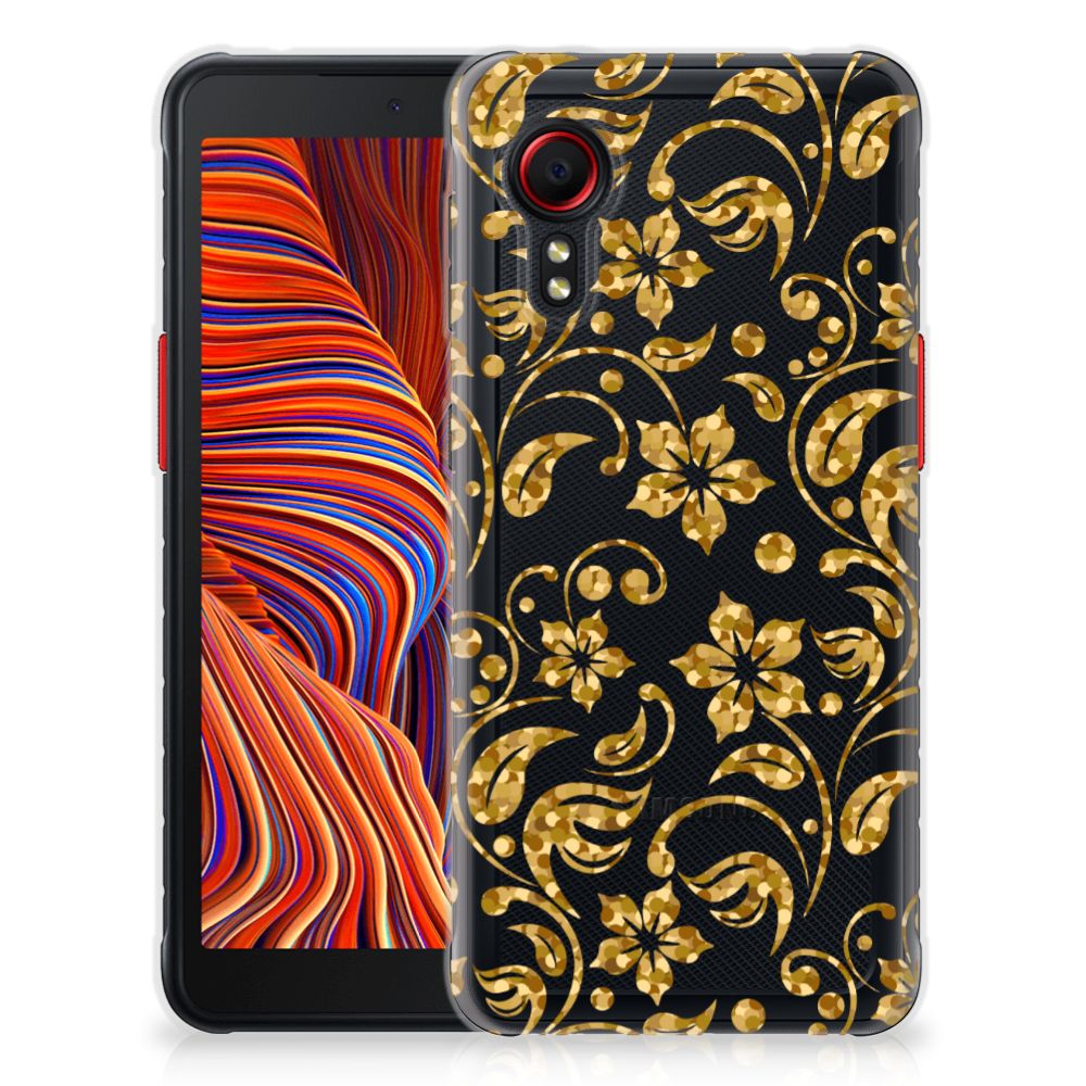 Samsung Galaxy Xcover 5 TPU Case Gouden Bloemen