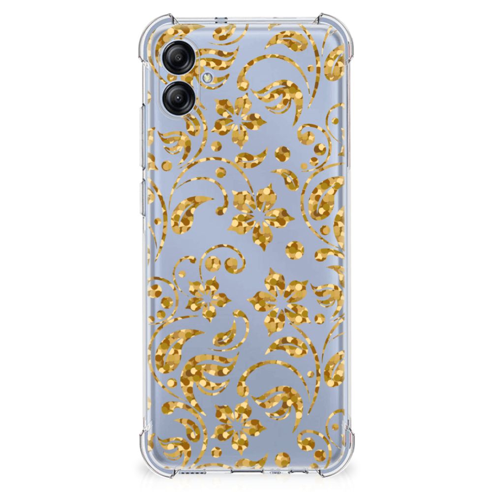 Samsung Galaxy A04e Case Gouden Bloemen