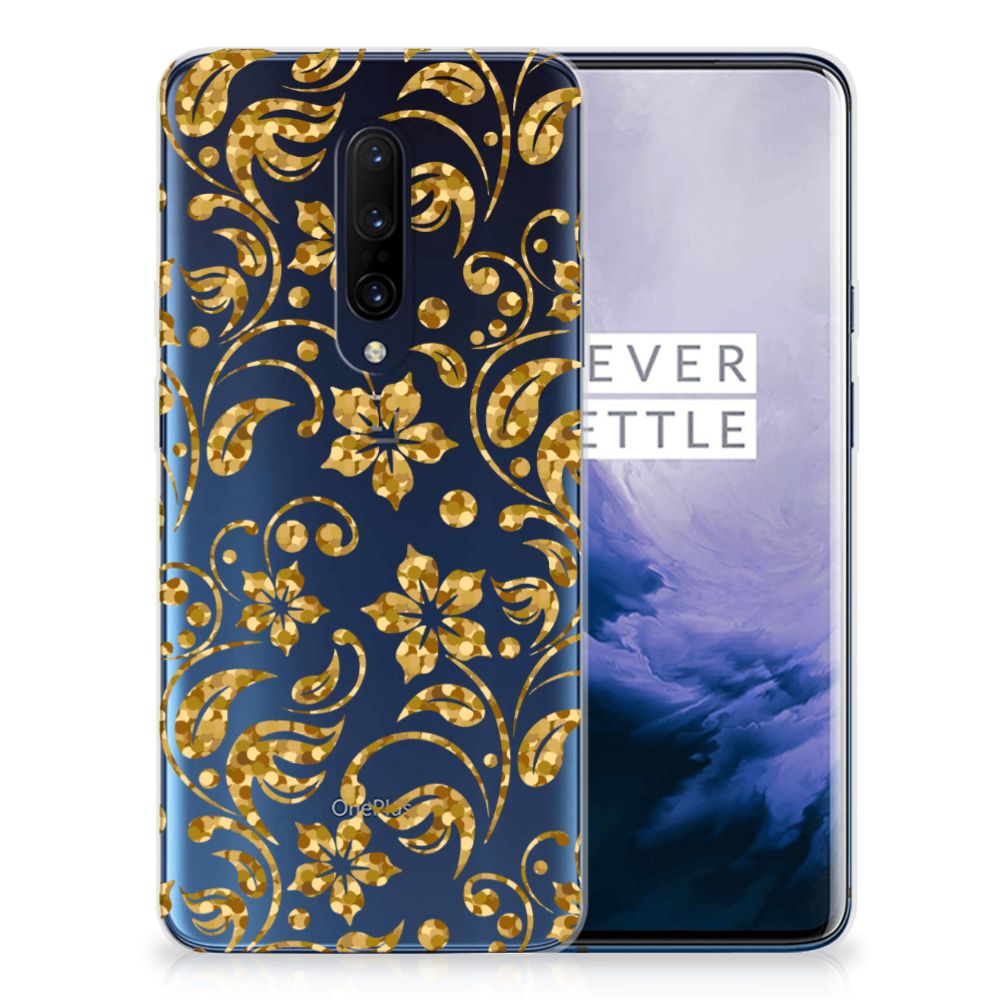 OnePlus 7 Pro TPU Case Gouden Bloemen