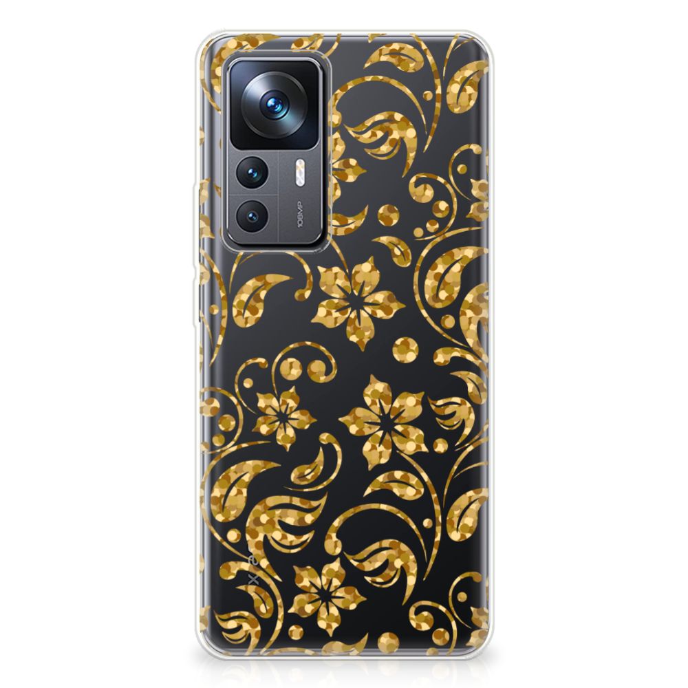 Xiaomi 12T | 12T Pro TPU Case Gouden Bloemen