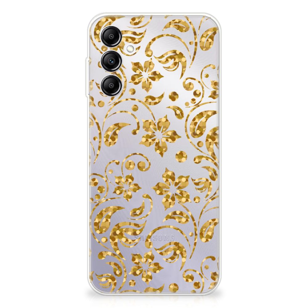 Samsung Galaxy A14 5G TPU Case Gouden Bloemen