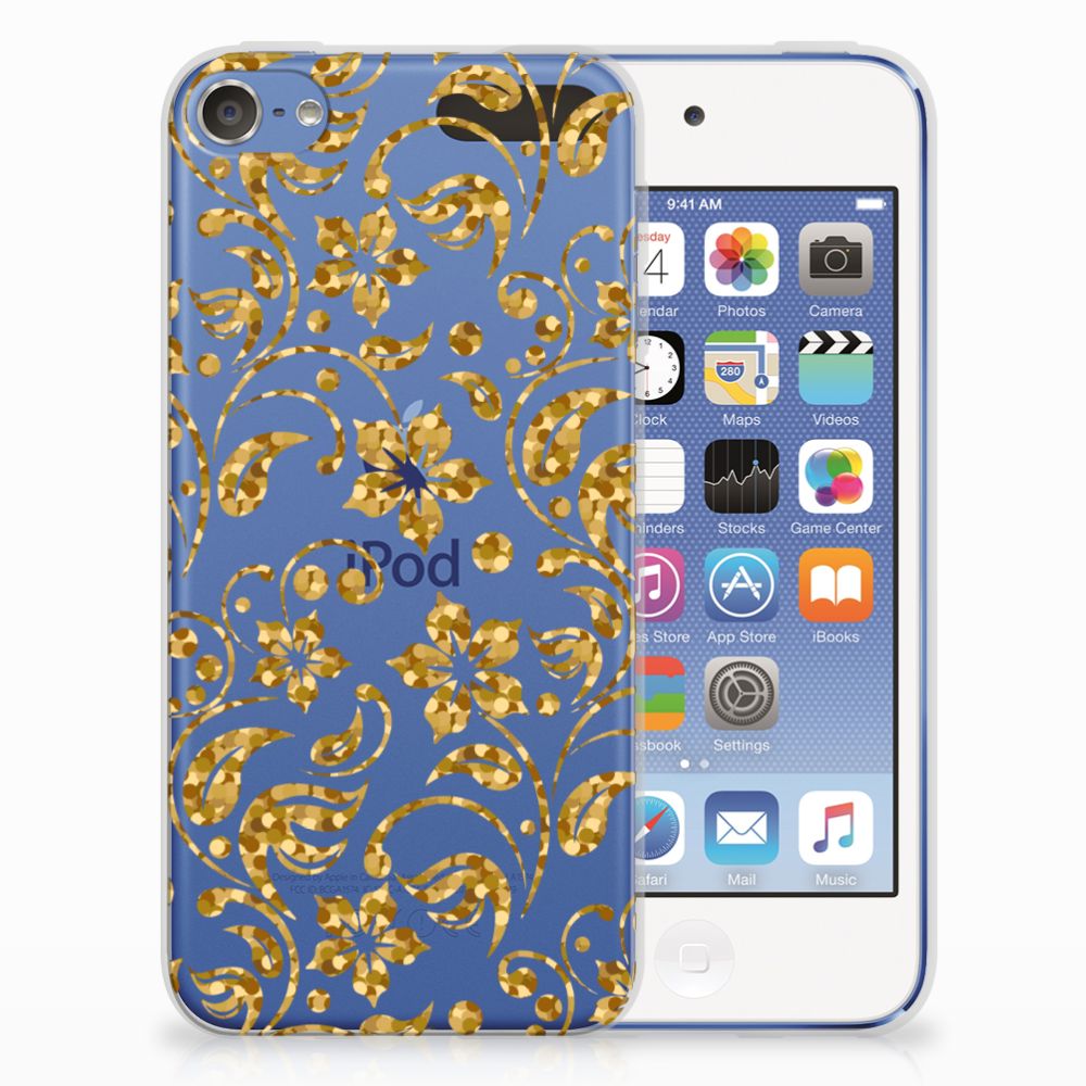 Apple iPod Touch 5 | 6 TPU Hoesje Design Gouden Bloemen