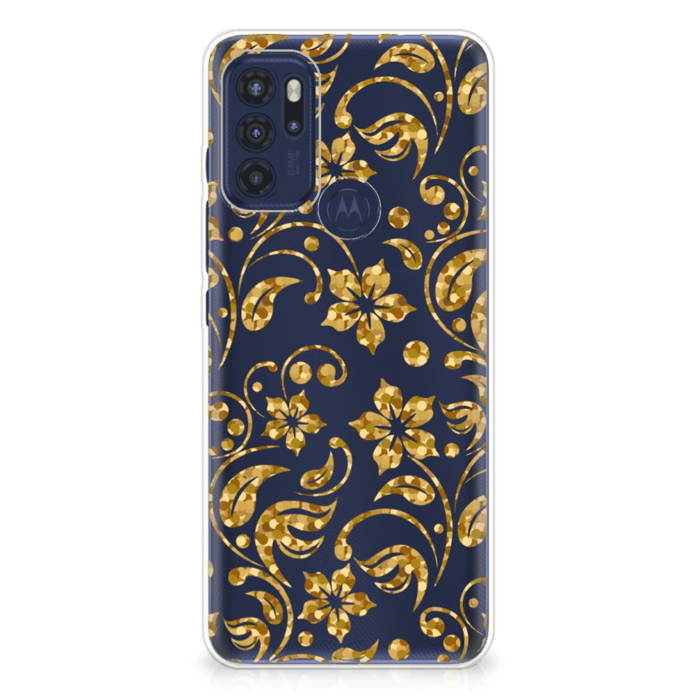Motorola Moto G60s TPU Case Gouden Bloemen