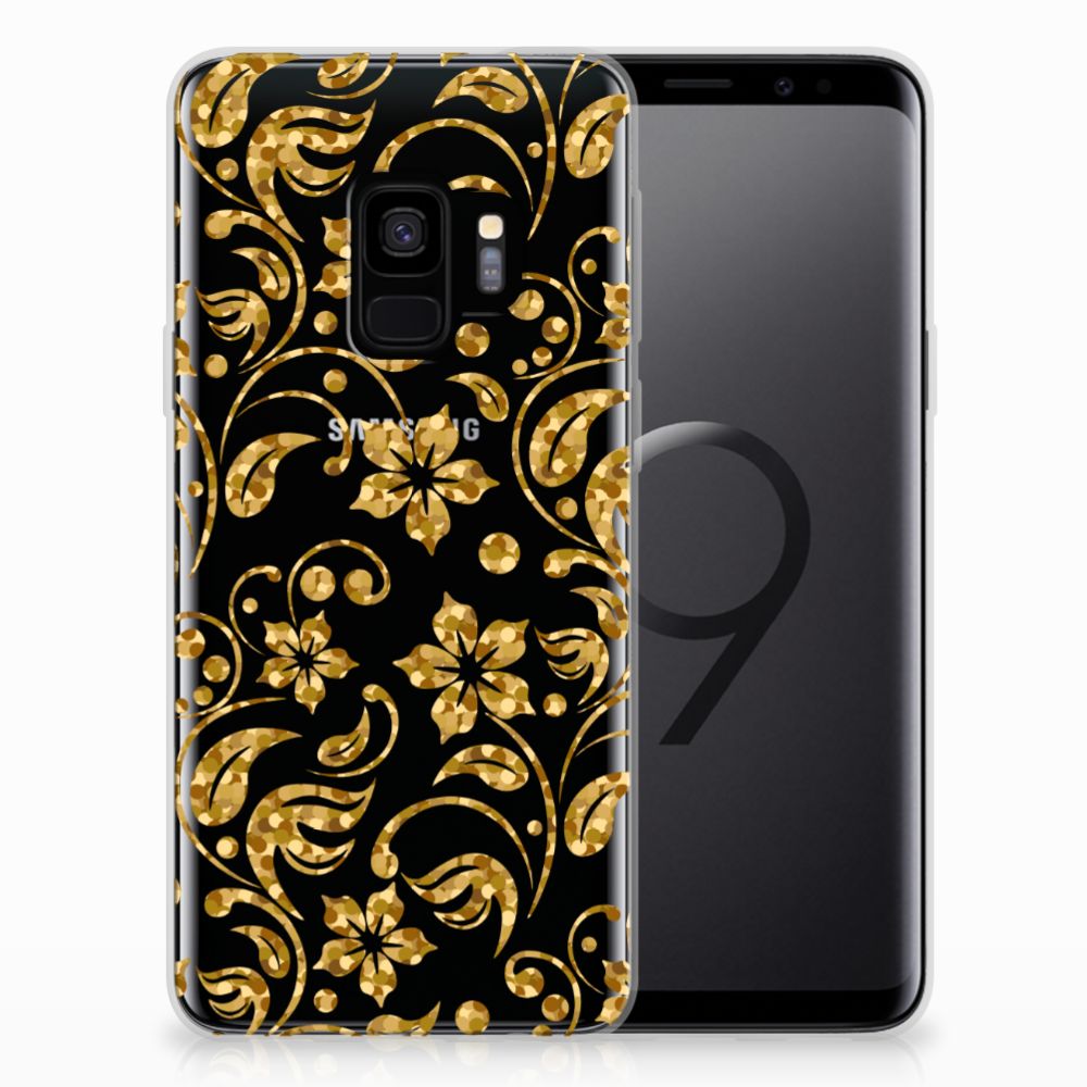 Samsung Galaxy S9 TPU Case Gouden Bloemen