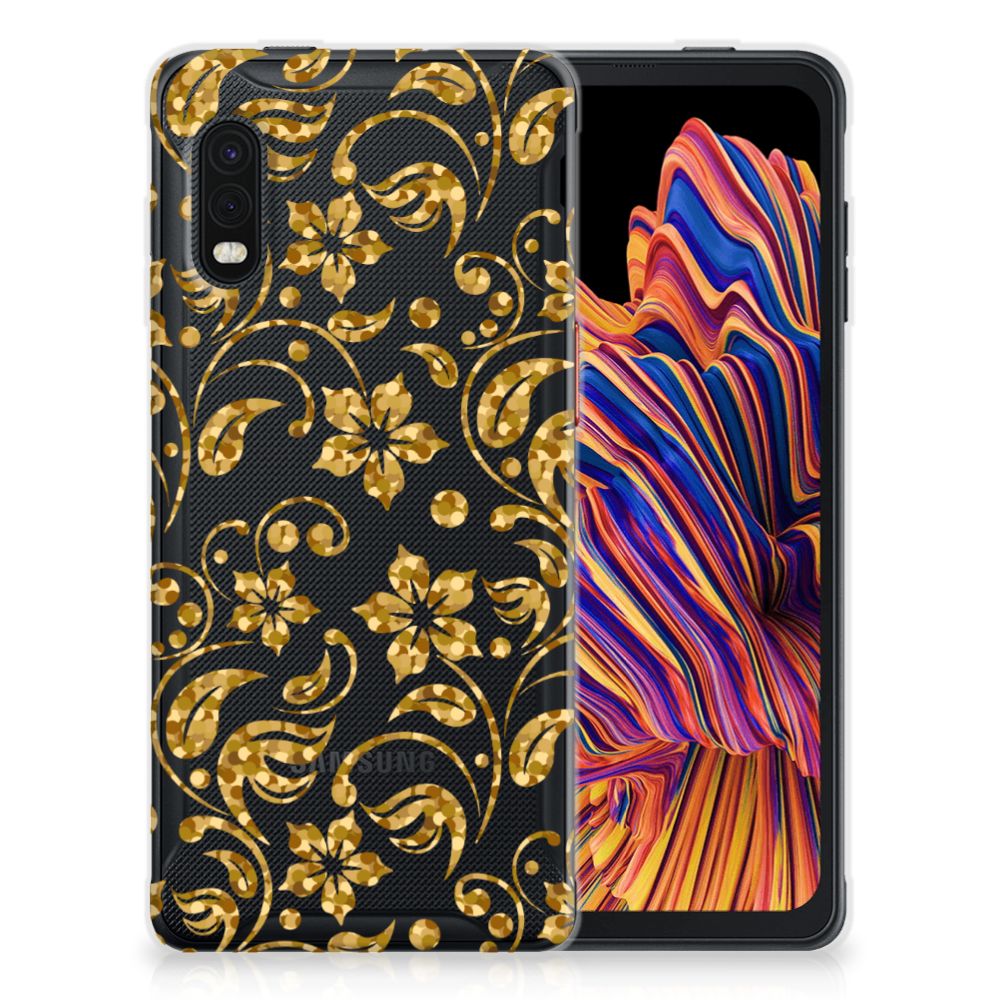 Samsung Xcover Pro TPU Case Gouden Bloemen