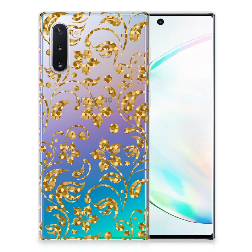 Samsung Galaxy Note 10 TPU Case Gouden Bloemen