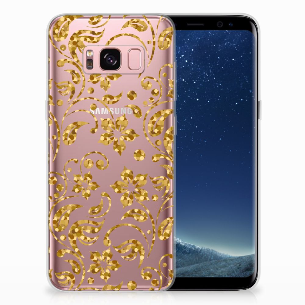 Samsung Galaxy S8 TPU Case Gouden Bloemen