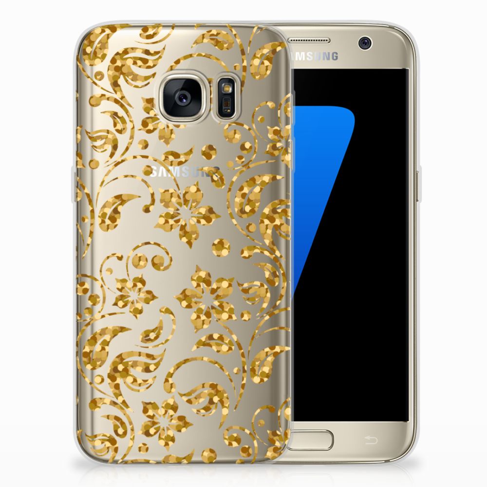 Samsung Galaxy S7 TPU Case Gouden Bloemen
