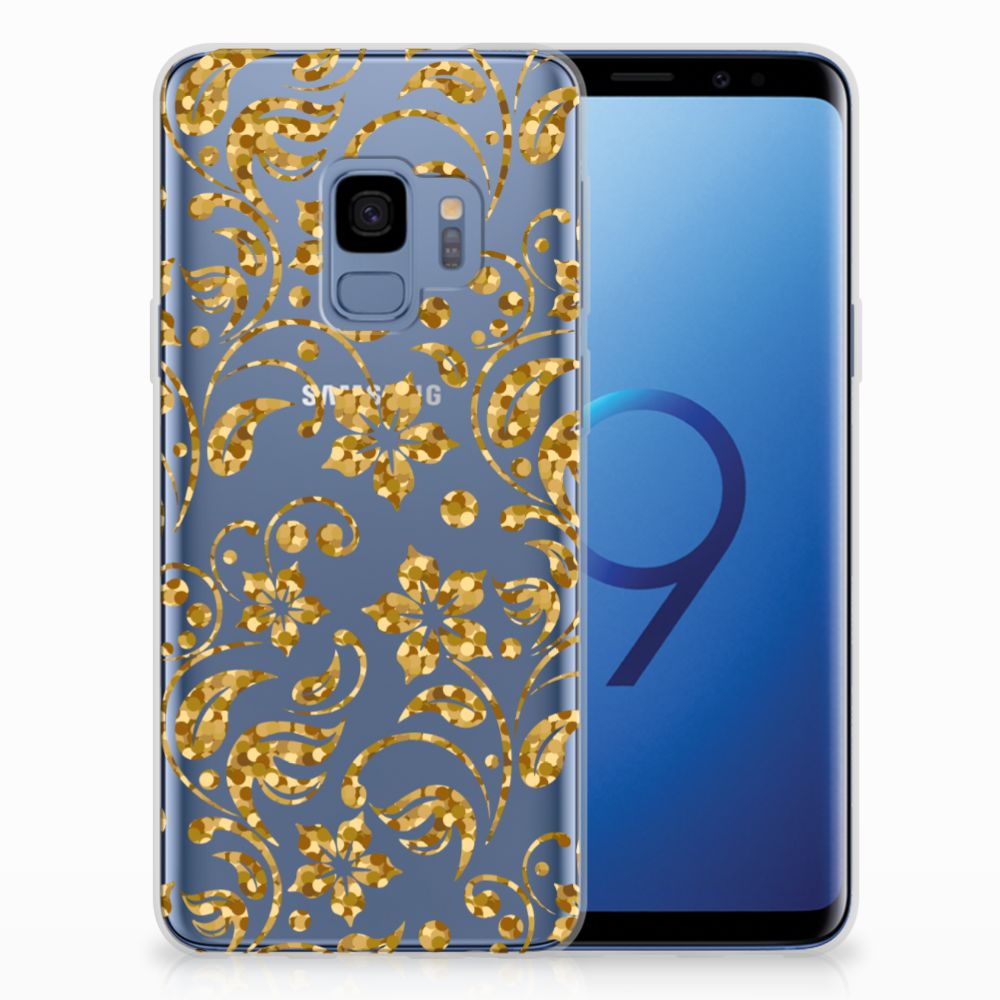 Samsung Galaxy S9 TPU Case Gouden Bloemen
