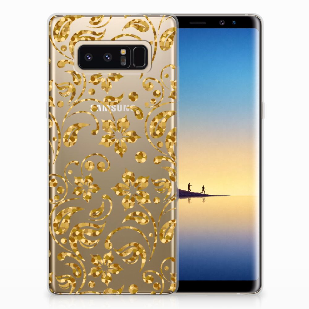 Samsung Galaxy Note 8 TPU Case Gouden Bloemen