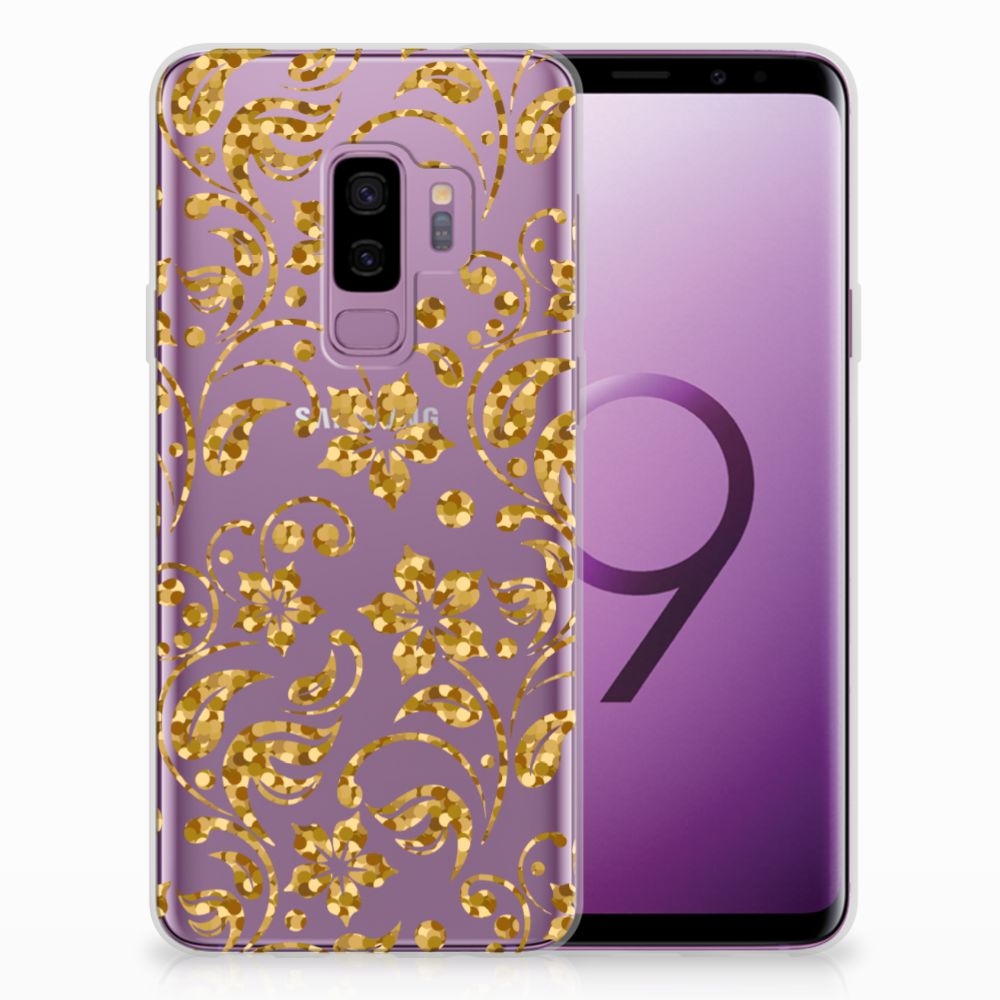 Samsung Galaxy S9 Plus TPU Case Gouden Bloemen