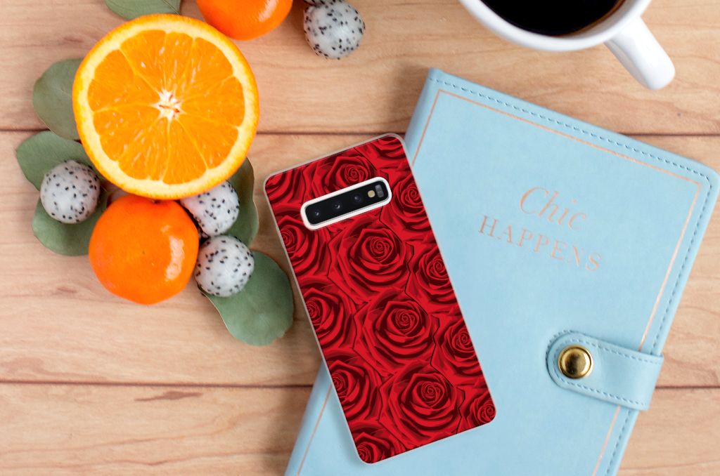 Samsung Galaxy S10 Plus TPU Case Red Roses