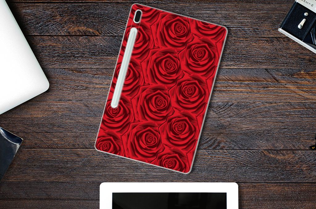 Samsung Galaxy Tab S7FE Siliconen Hoesje Red Roses