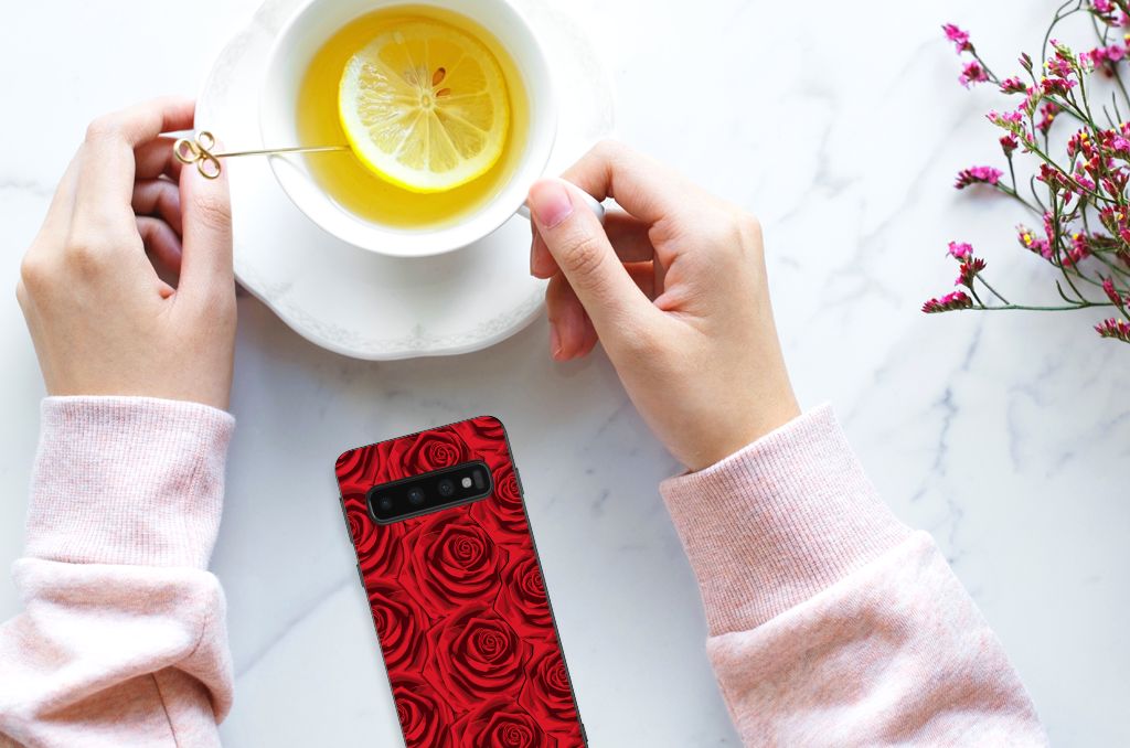 Samsung Galaxy S10 Skin Case Red Roses