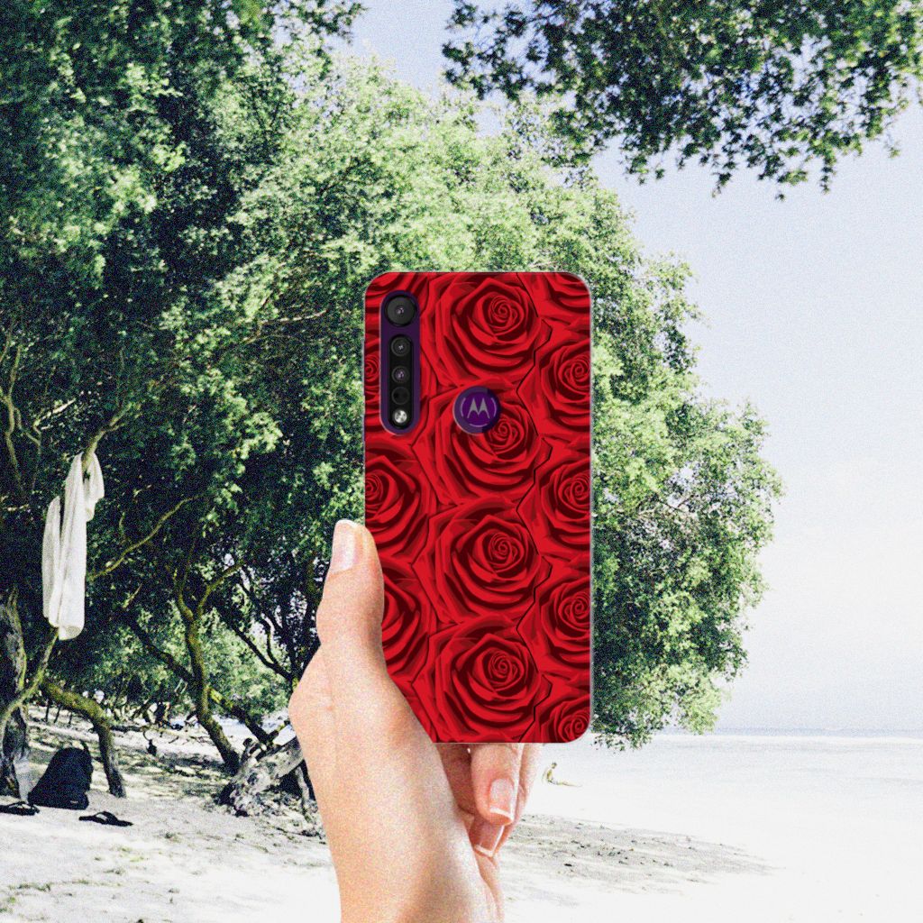 Motorola One Macro TPU Case Red Roses
