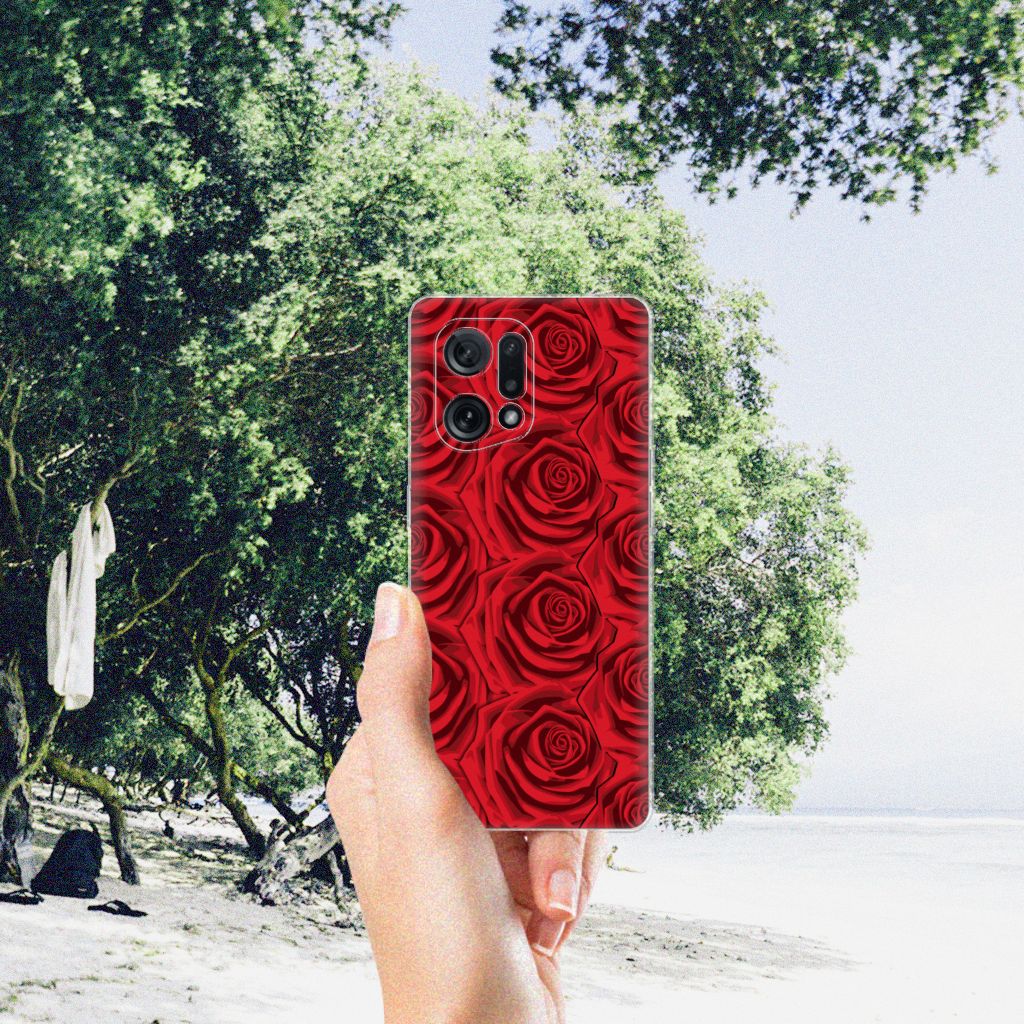 OPPO Find X5 TPU Case Red Roses