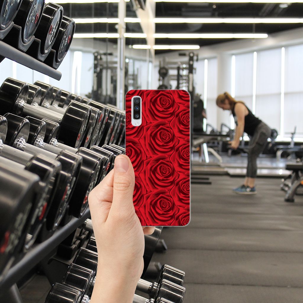Samsung Galaxy A70 TPU Case Red Roses