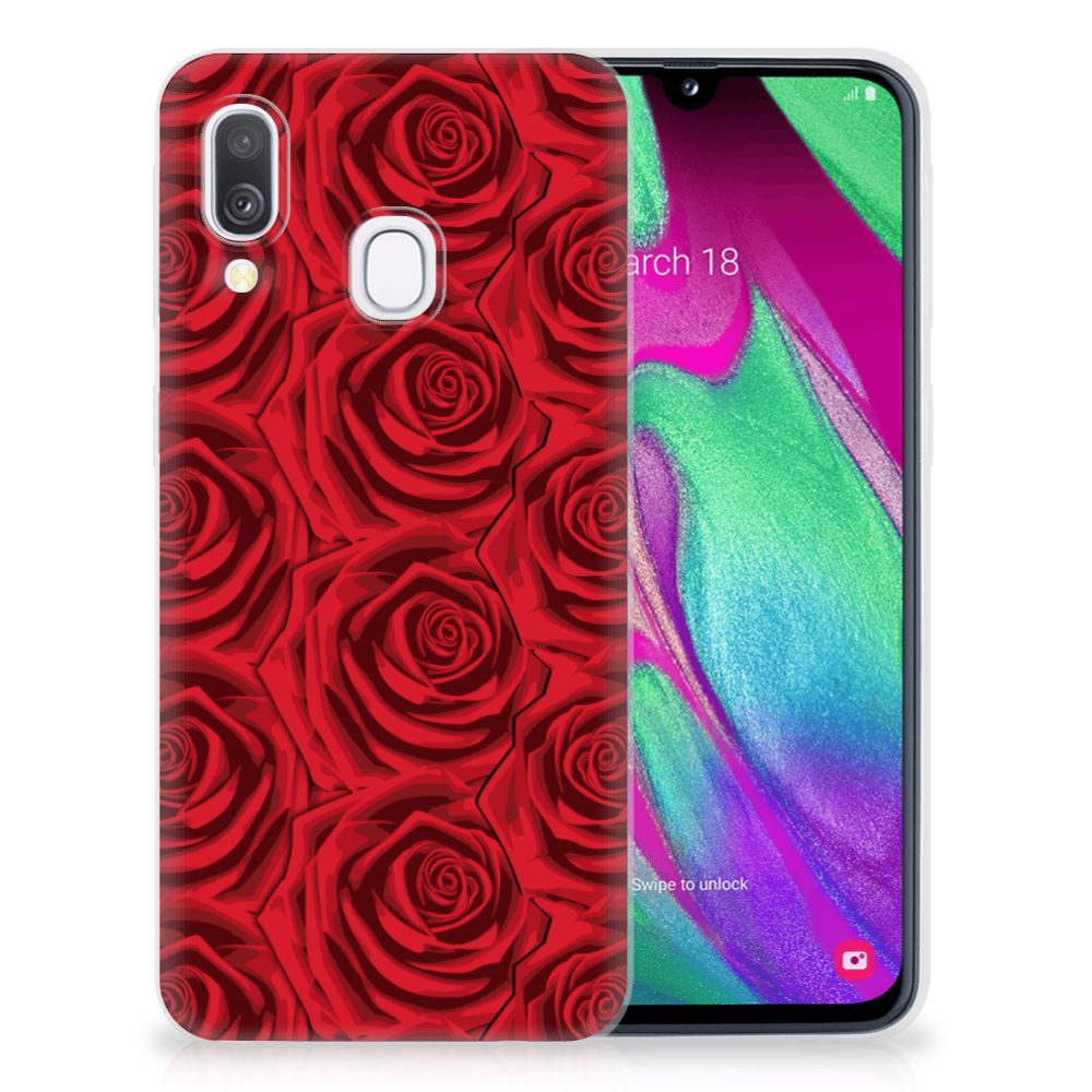 Samsung Galaxy A40 TPU Case Red Roses