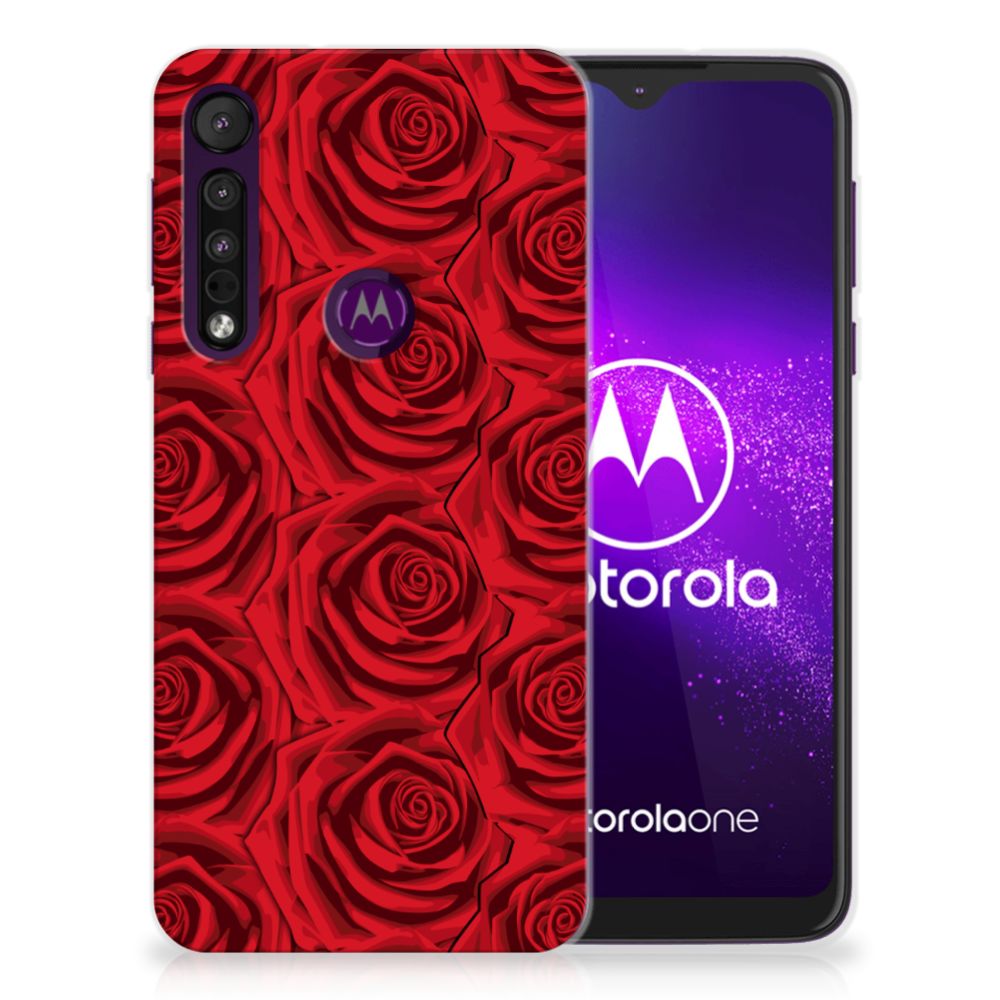 Motorola One Macro TPU Case Red Roses