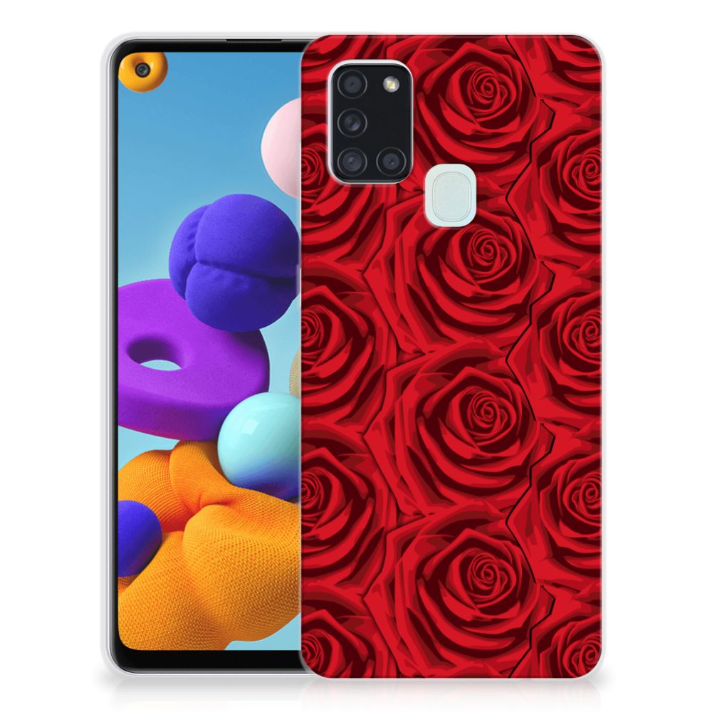 Samsung Galaxy A21s TPU Case Red Roses