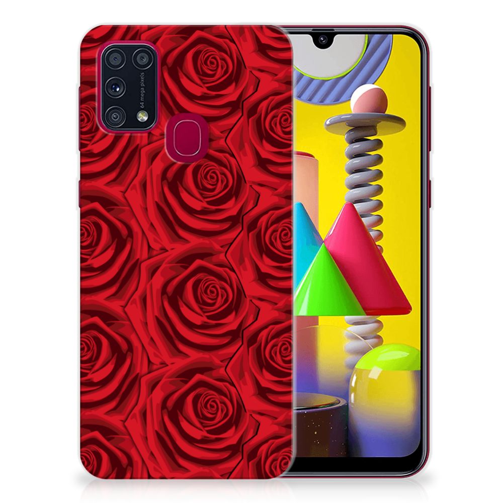 Samsung Galaxy M31 TPU Case Red Roses