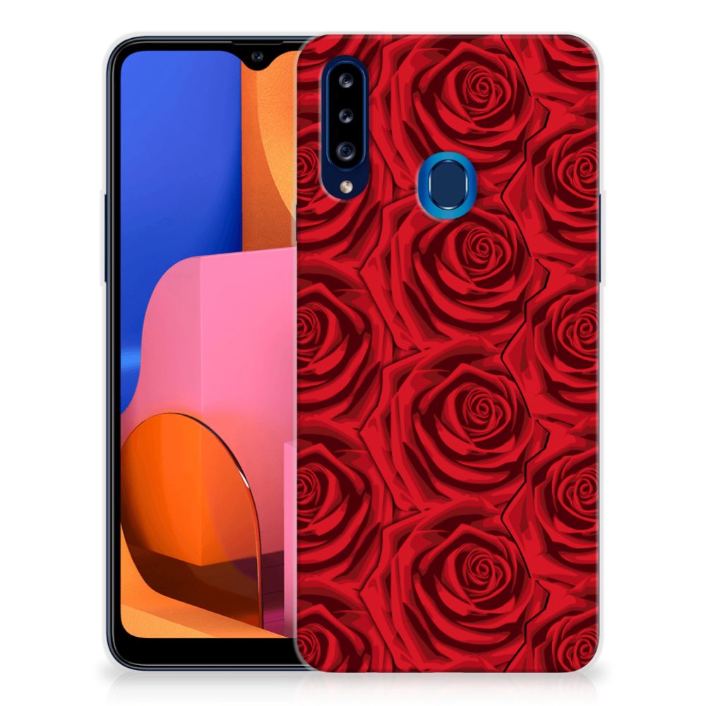 Samsung Galaxy A20s TPU Case Red Roses